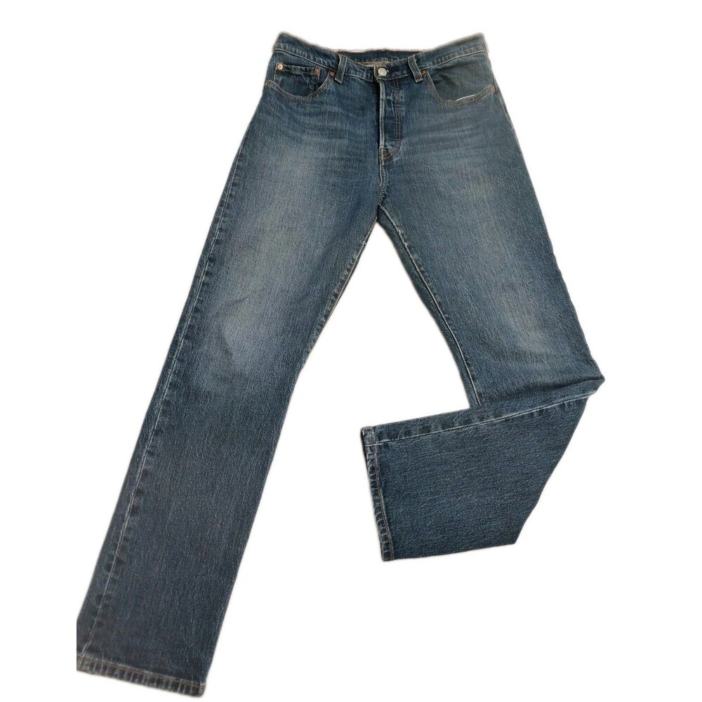 Levi's Men's Blue Medium Wash Straight Leg Regular Fit Denim Jeans Button Fly 29